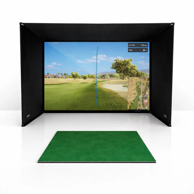 Pro Golf Simulator Enclosure with Impact Screen & Frame – 7 Sizes, Free Side Barriers