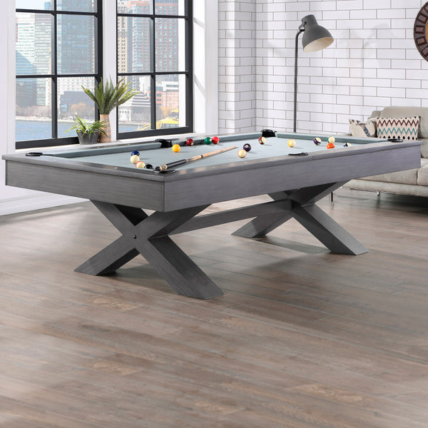 Modern Solid Wood 8 Ft Pool Table – Gray