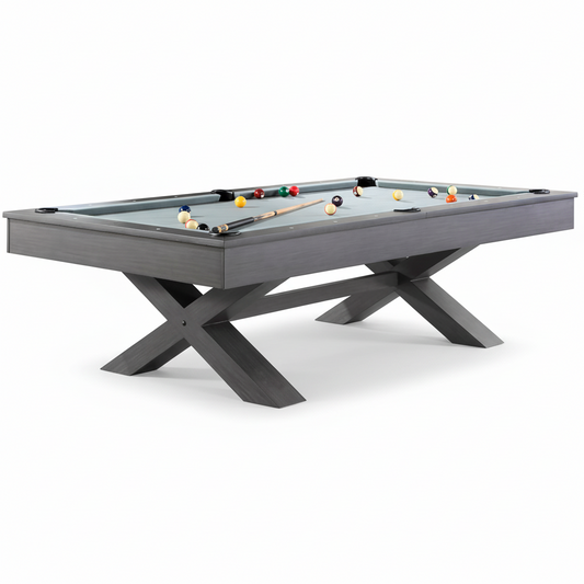 Modern Solid Wood 8 Ft Pool Table – Gray