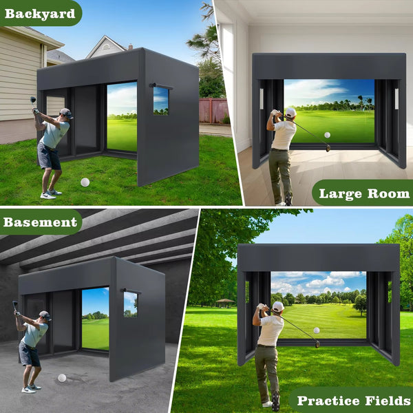 13 Ft Inflatable Golf Simulator Enclosure with Projection Screen – Indoor/Outdoor