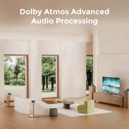 500W 7.1Ch Dolby Atmos Soundbar with Wireless Subwoofer & 4 Surround Speakers, Home Theater System with APP Control