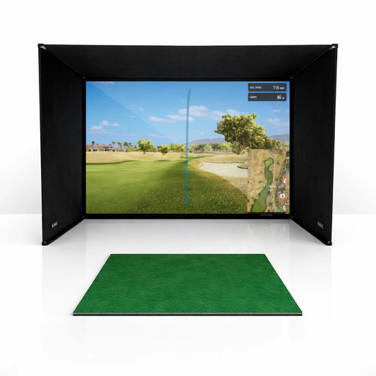 Pro Golf Simulator Enclosure with Impact Screen & Frame – 7 Sizes, Free Side Barriers