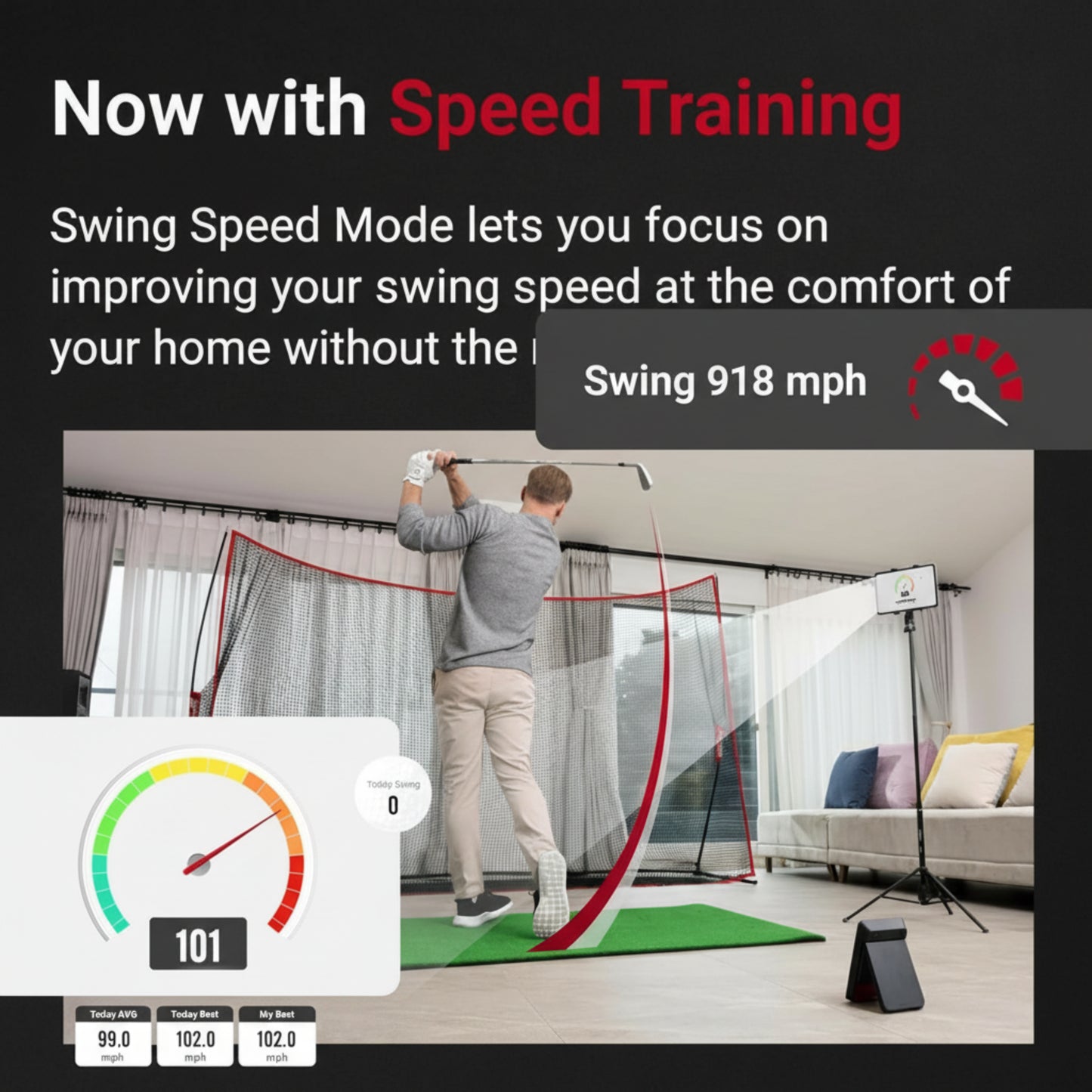Pro Golf Launch Monitor & 3D Driving Range Simulator with Built-In Screen – No Subscription Fees