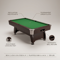 Pool Table 8 Feet Full Optional – Vintage Green — Lifestyle